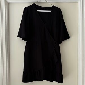 Topshop Black Mini Wrap Dress